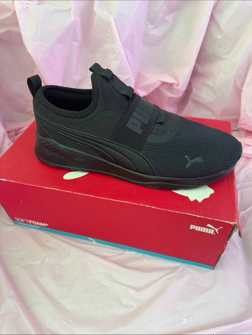 Puma Black Slip-On Knit Athletic Shoe
